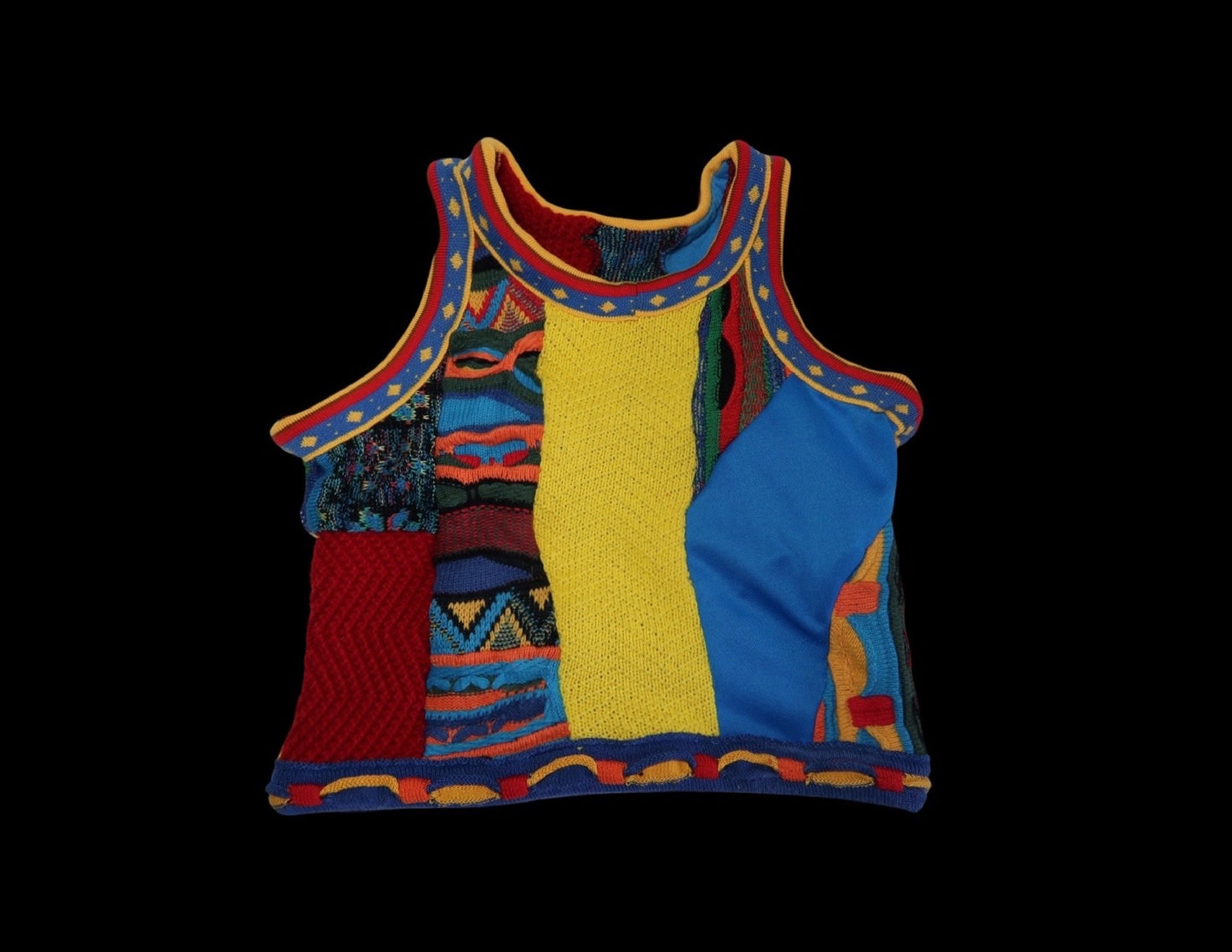 M/L Reworked Abstract Knit Cropped Tank Top