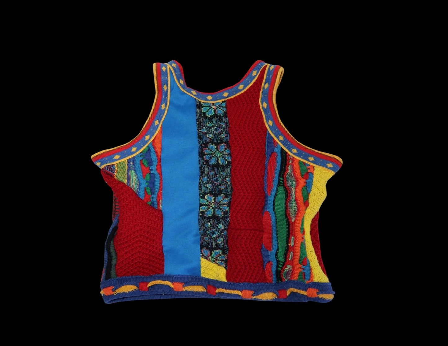 M/L Reworked Abstract Knit Cropped Tank Top
