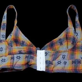 Med. Reworked Plaid Flannel Bralette
