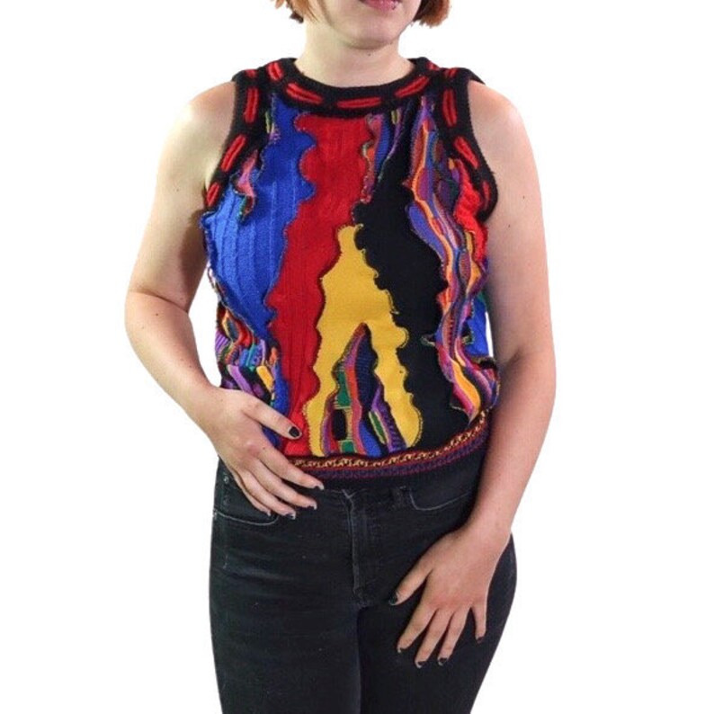 L/XL One of a Kind Multi Sleeveless Sweater