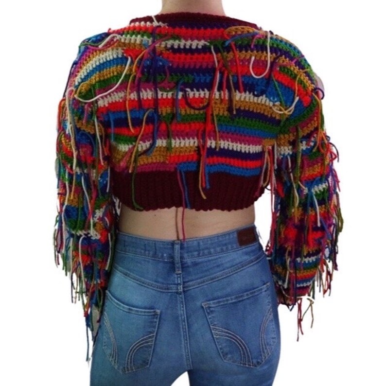 S/M Shaggy Striped Sweater