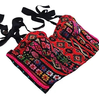 M/L Tribal Woven Bustier Bralette