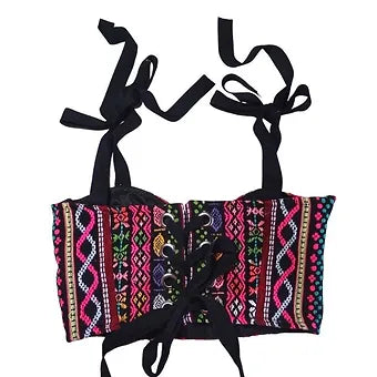 M/L Tribal Woven Bustier Bralette
