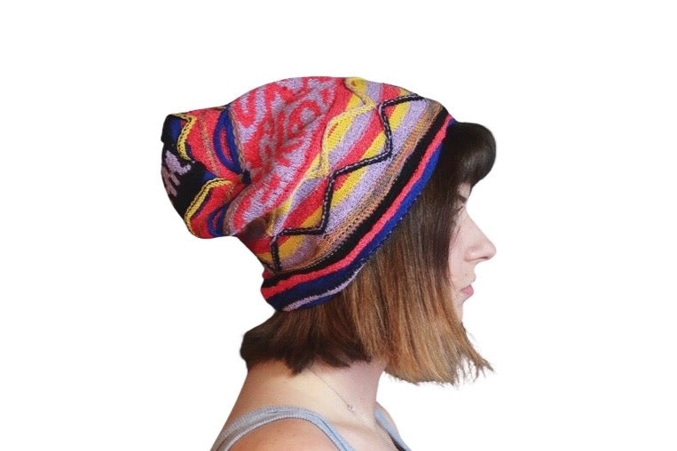 Coogi Style Multi Colored Slouchy Beanie Hat