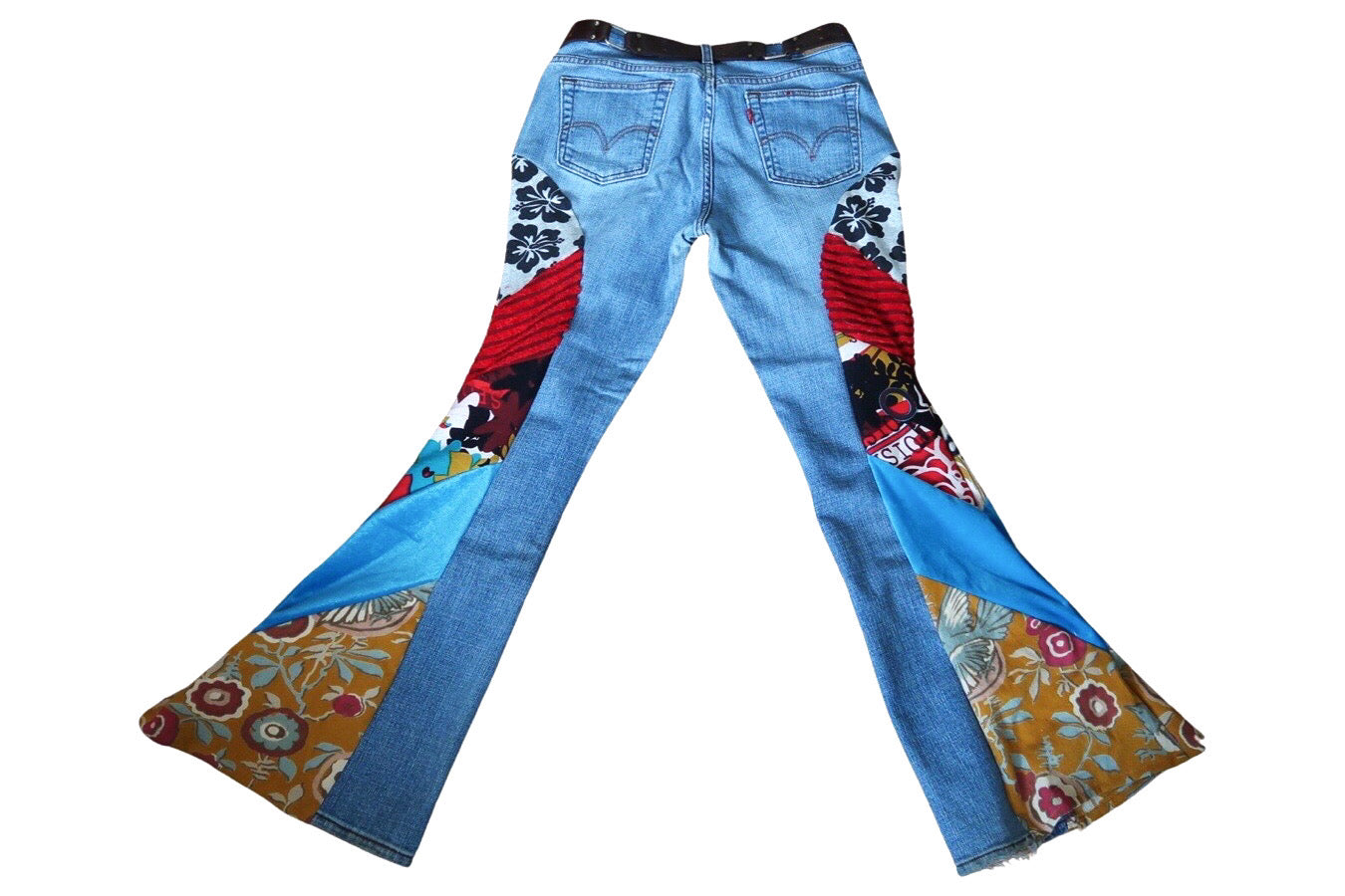 Reworked Levi's Bell Bottom Blue Jeans
