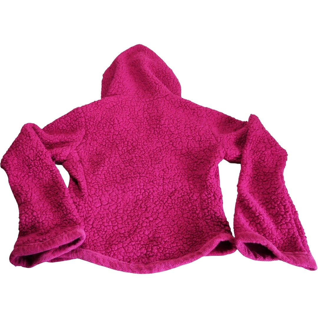 Med. Fuzzy Magenta Hooded Top with Star