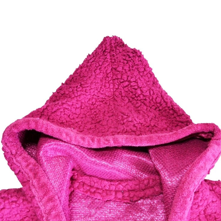 Med. Fuzzy Magenta Hooded Top with Star