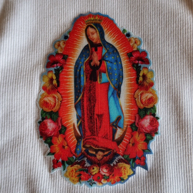 Virgin of Guadalupe Appliqued Cropped Tank Top