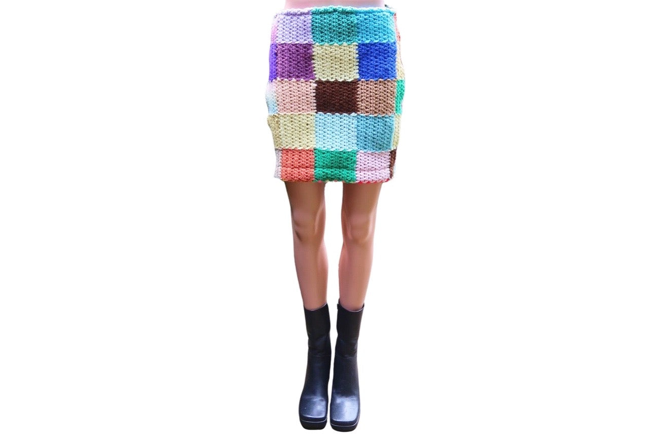 Med. Crochet Patchwork Skirt
