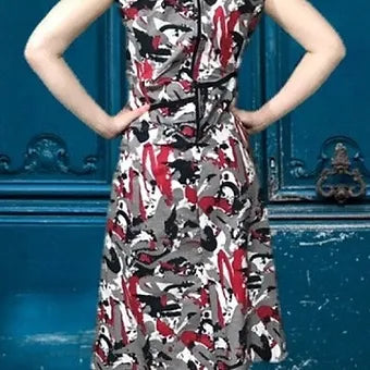 Lg. Asymmetrical Paint Splatter Sleeveless Dress