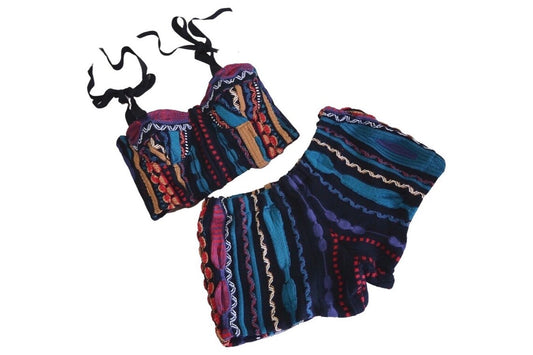 L/XL Coogi Style Bustier and Shorts Set