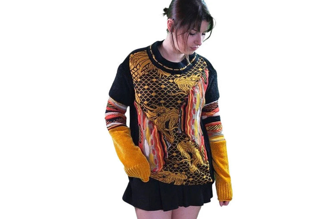 Gender Neutral Streetwear Dragon Slouchy Sweater