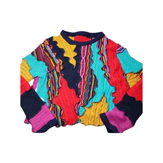 XL Reworked Textured Multi Colored Sweater