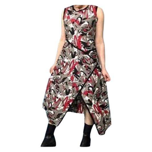 Lg. Asymmetrical Paint Splatter Sleeveless Dress