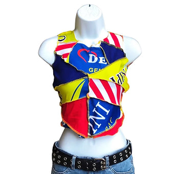 S/M Red Yellow Blue Cropped Tank Top