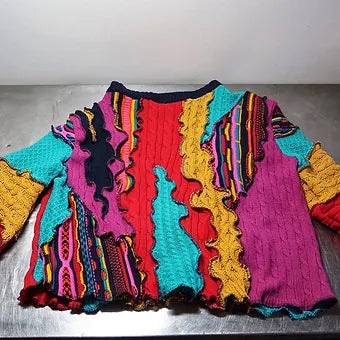 XL Reworked Textured Multi Colored Sweater